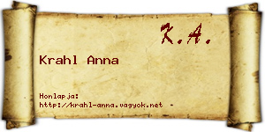 Krahl Anna névjegykártya