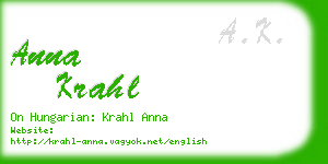 anna krahl business card